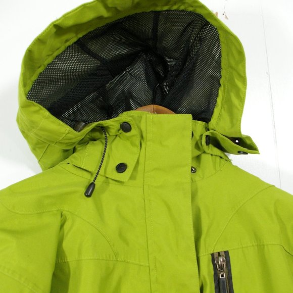 Killtec Rain Jacket Womens 10 Lime Green Hooded Full Zip Waterproof Ladies - Picture 3 of 13